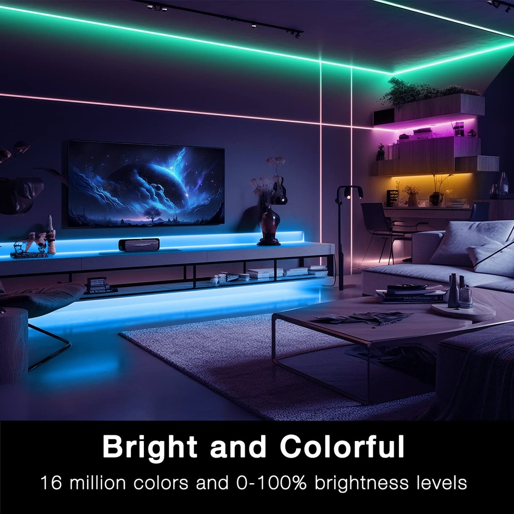 Smart WiFi Led Lights 100ft, Tuya App Controlled Led Strip Lights, Work with ...