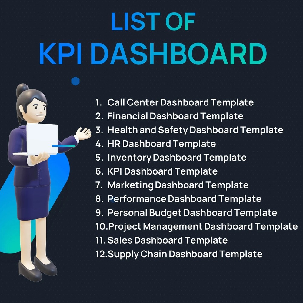 12 EXCEL KPI Data Dashboard | EXCEL Dashboard | Ready to use | Multipurpose use