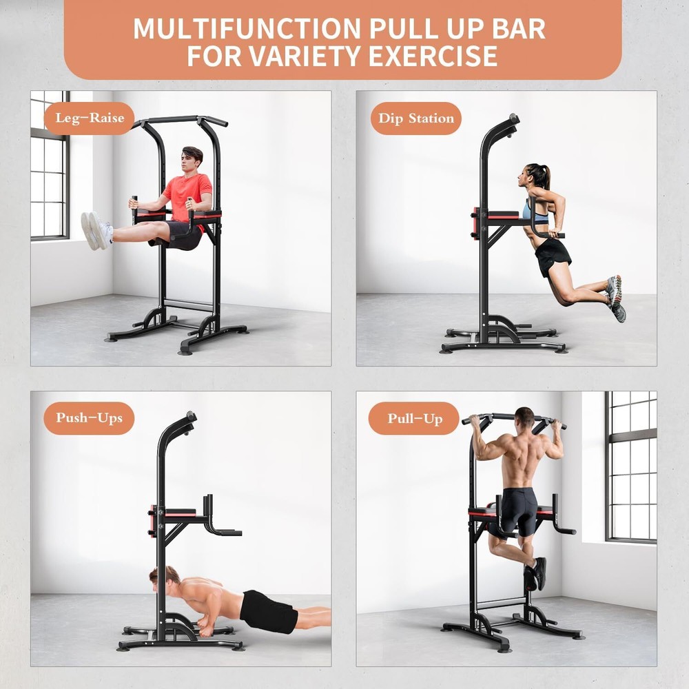 Pull Up Bar Power Tower Dip Bar Station Dip Stand Multi-Functional Workout