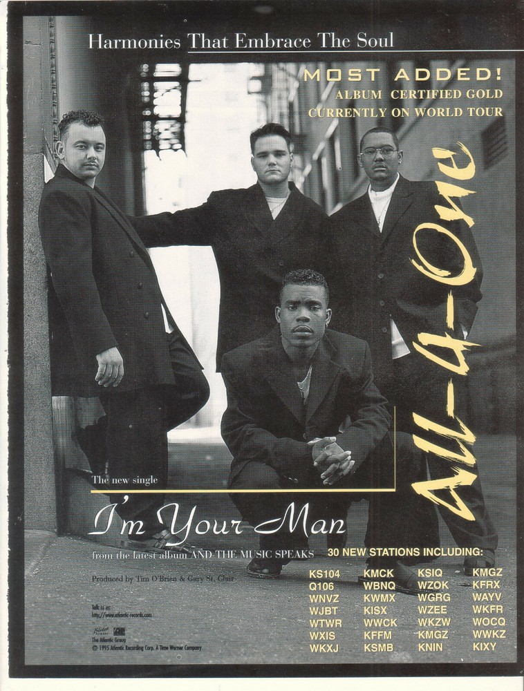 All-4-One 1995 Ad- I'm Your Man   advertisement