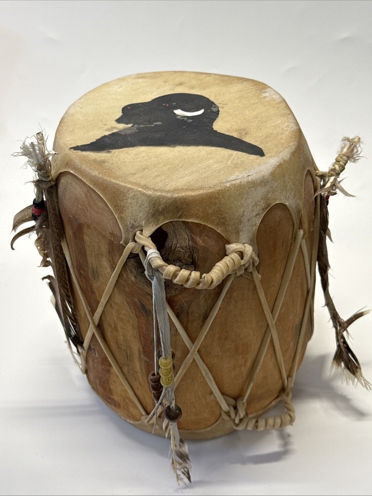 HAND CRAFTED RAWHIDE DRUM- 8” Diameter, 10.5” Tall