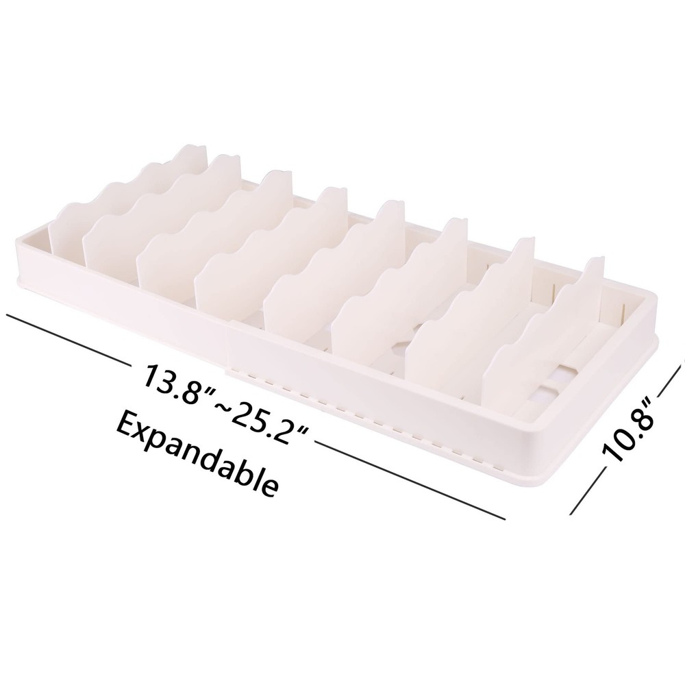 Expandable Food Storage Container Lid Organizer, Includes 8 Adjustable Divide...