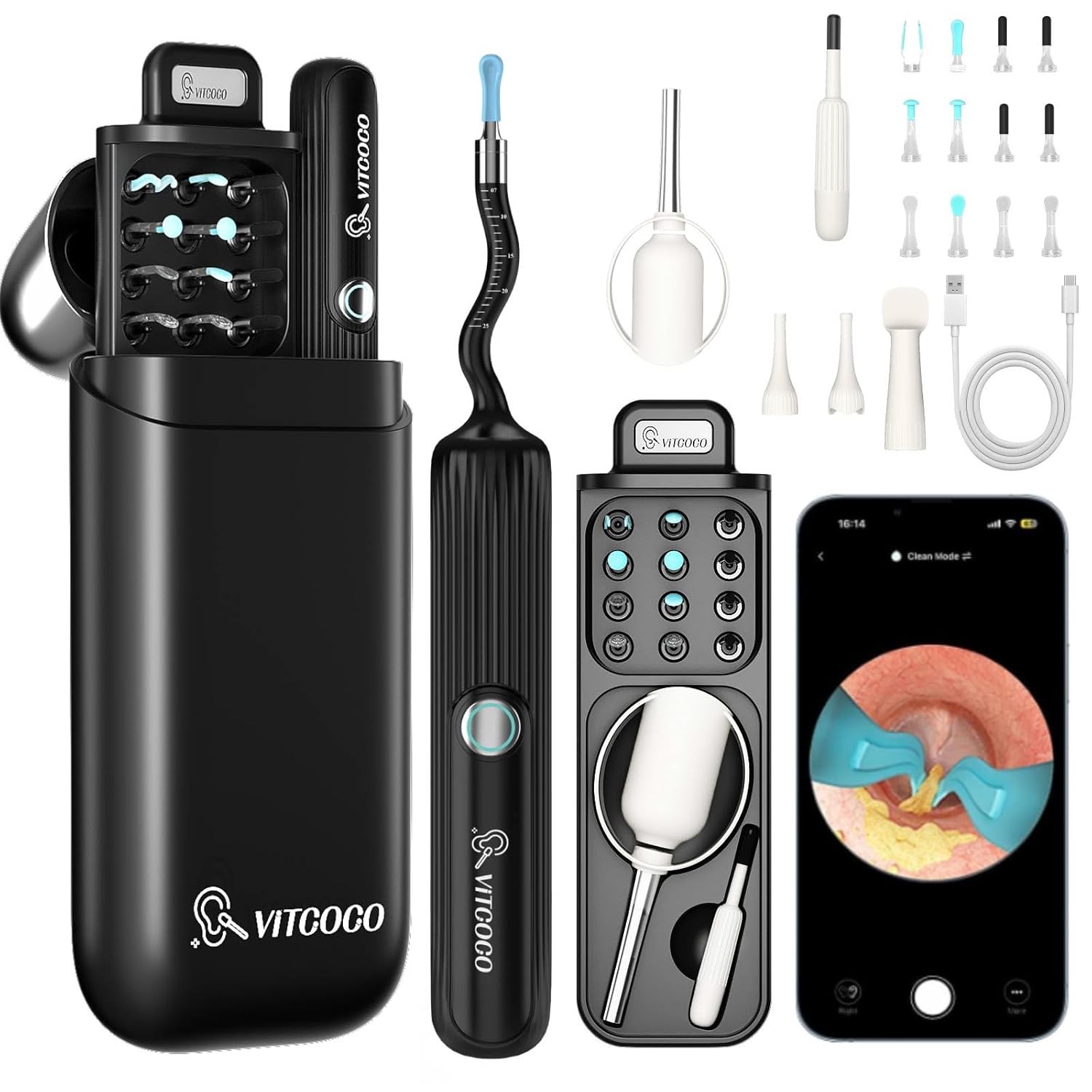 Ear Wax Removal Tool Kit With 1080P HD Otoscope Ear Wax Cleaner for Adults Kids