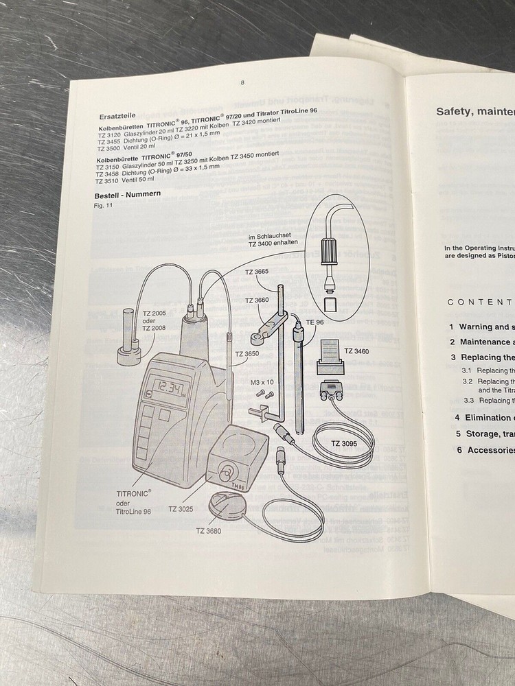 Schott Gerate Titronic - Users Manual / Instructions Book