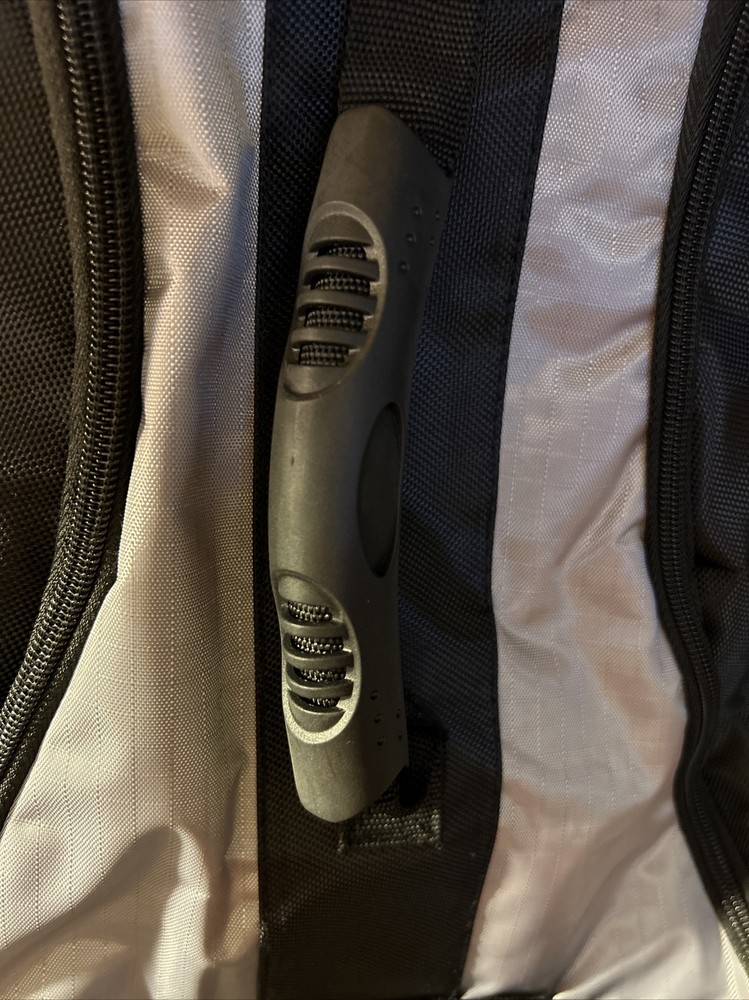 Sling Bag Backpack with Pouch on Strap, Black & Grey, front pocket