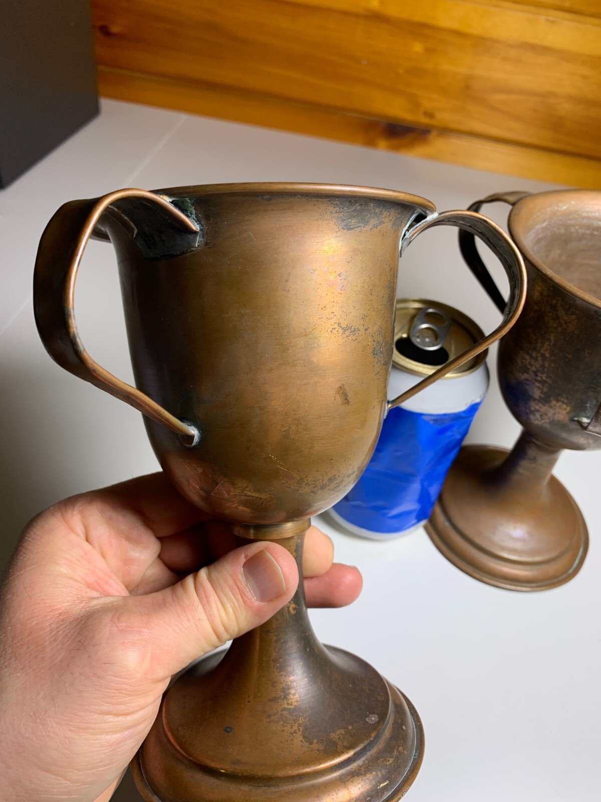 Antique Vintage Copper Cup Mug Chalice Goblet Medieval Renaissance Gothic Knight