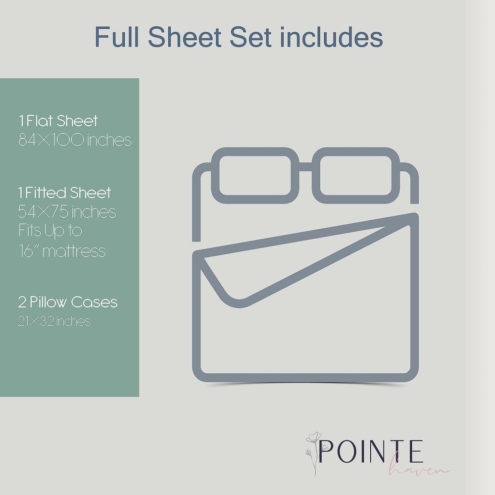 Flannel Deep Pocket Set with Oversized Flat Sheet, Full, Sylvan
