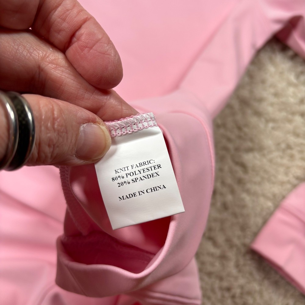Straight Down Patron 1/4 Zip Men Medium Pink NEW Performance Pullover Golfcore