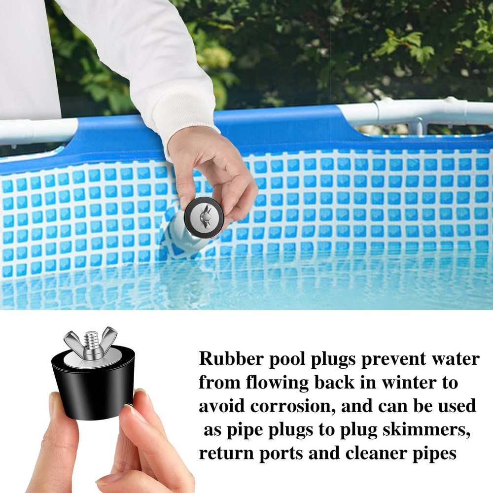 4 Pack 3 Size Pool Return Plugs Pool Skimmer Plug, Pool Winterizing Plug Pool...