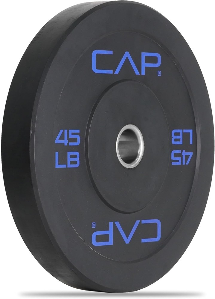 CAP Barbell Rubber Olympic Bumper Plate | Multiple 45lbs - Single, Black