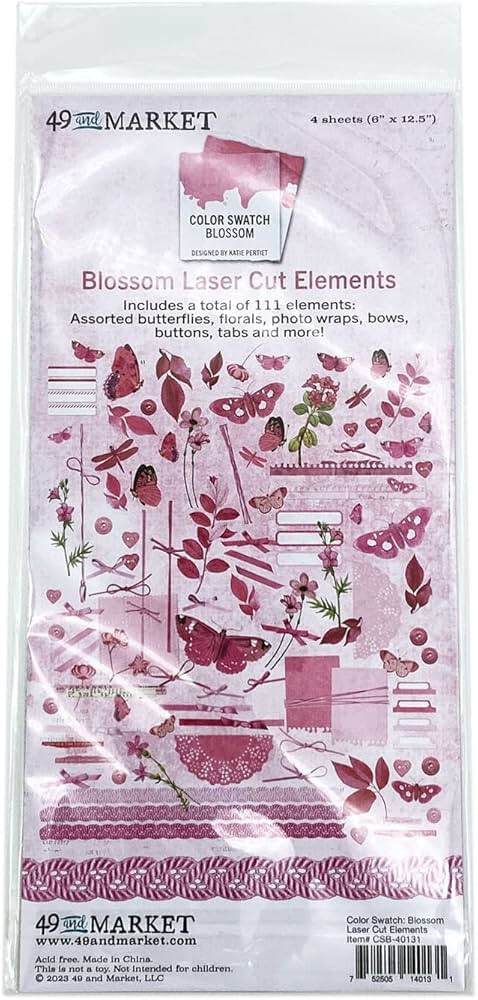 49 AND MARKET -  BLOSSOM LASER CUT ELEMENTS  - 2 PKGS