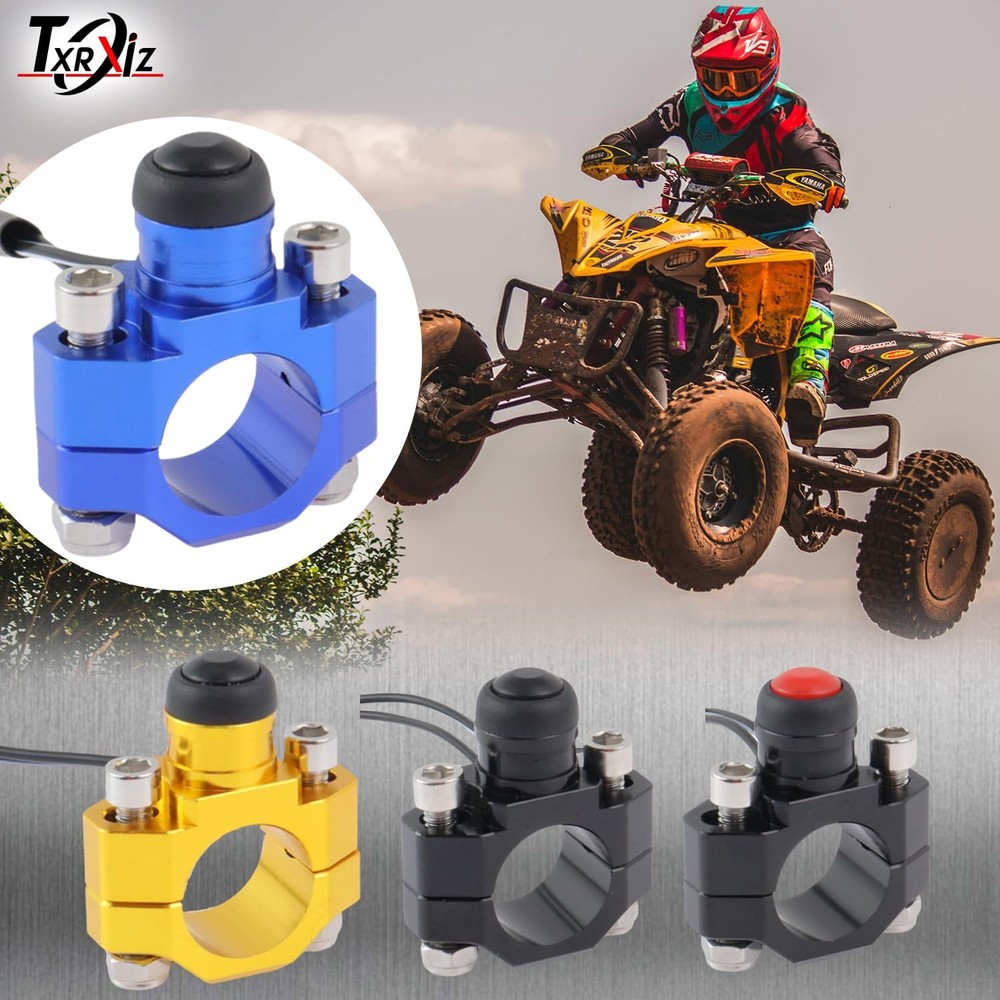 Universal Motorcycle Engine Stop Start Kill Switch Button Blue(Black Button)