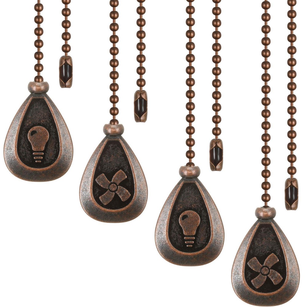 4 Pieces Ceiling Fan Pull Chain Extender Ornament 12 Inch Ceiling Pull Chain ...