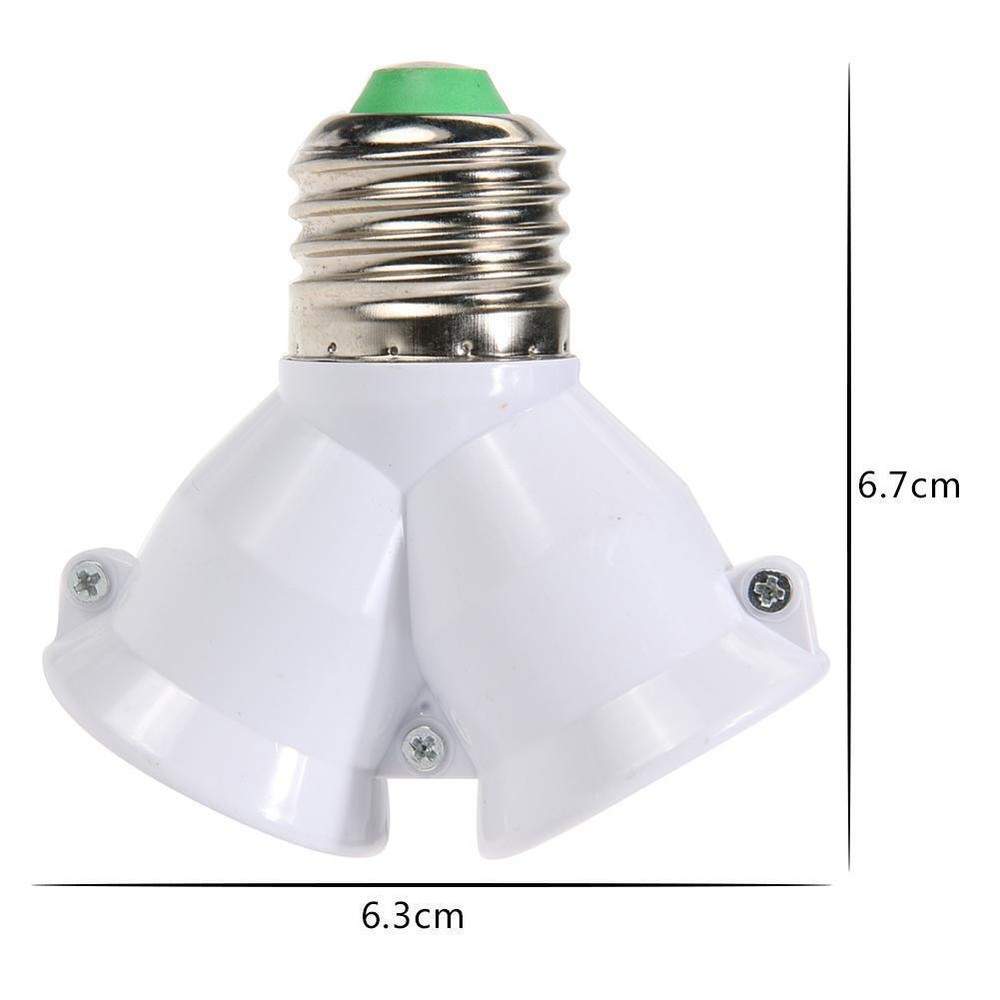 2 in 1 E27 Lamp Socket Splitter Adapter Light Double Y Bulb Base Stand Holder 2X