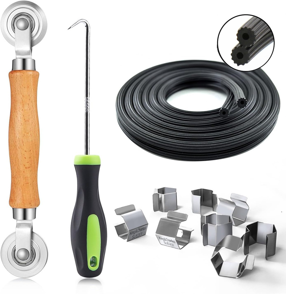 Screen Repair Kit, 4 in 1 Screen Roller Tools with Bearing & Removal Hook & Cli