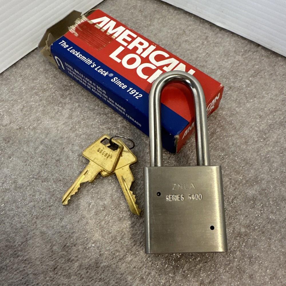 American Lock A5401 Padlock, Long Shackle, Rectangular Solid Stainless free ship