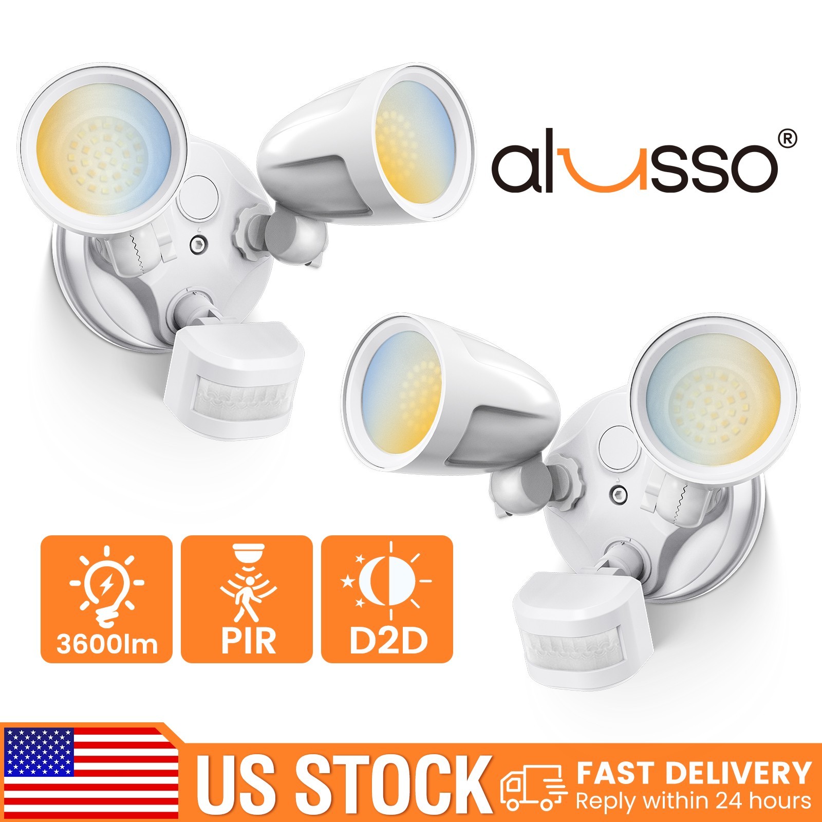 3600lm Aluminum LED Floodlight D2D/PIR Motion Sensor Outdoor Security Lamp 30W
