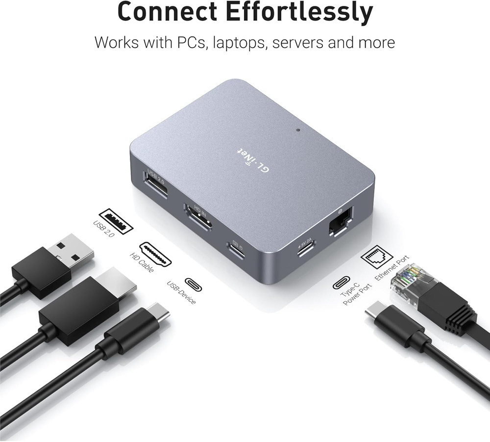 Comet (GL-RM1) Remote KVM over Internet, 4K@30Hz Tailscale Support,Remote Keyboa