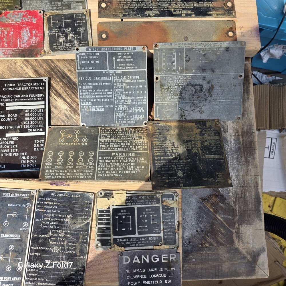 WWll Vehicle Data Plates US & FOREIGN