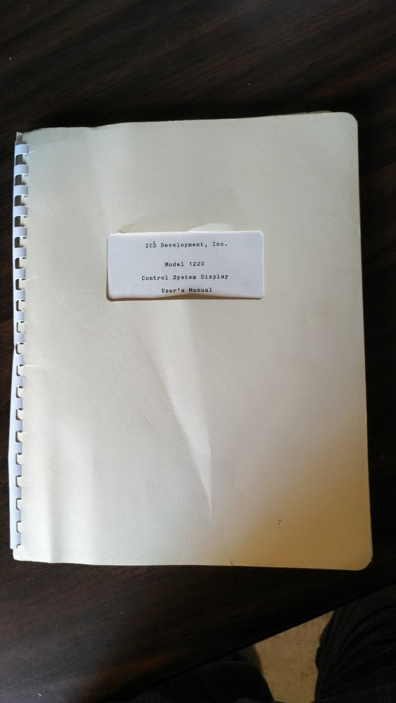 ICS Development 1220-1 Control System Display with manual