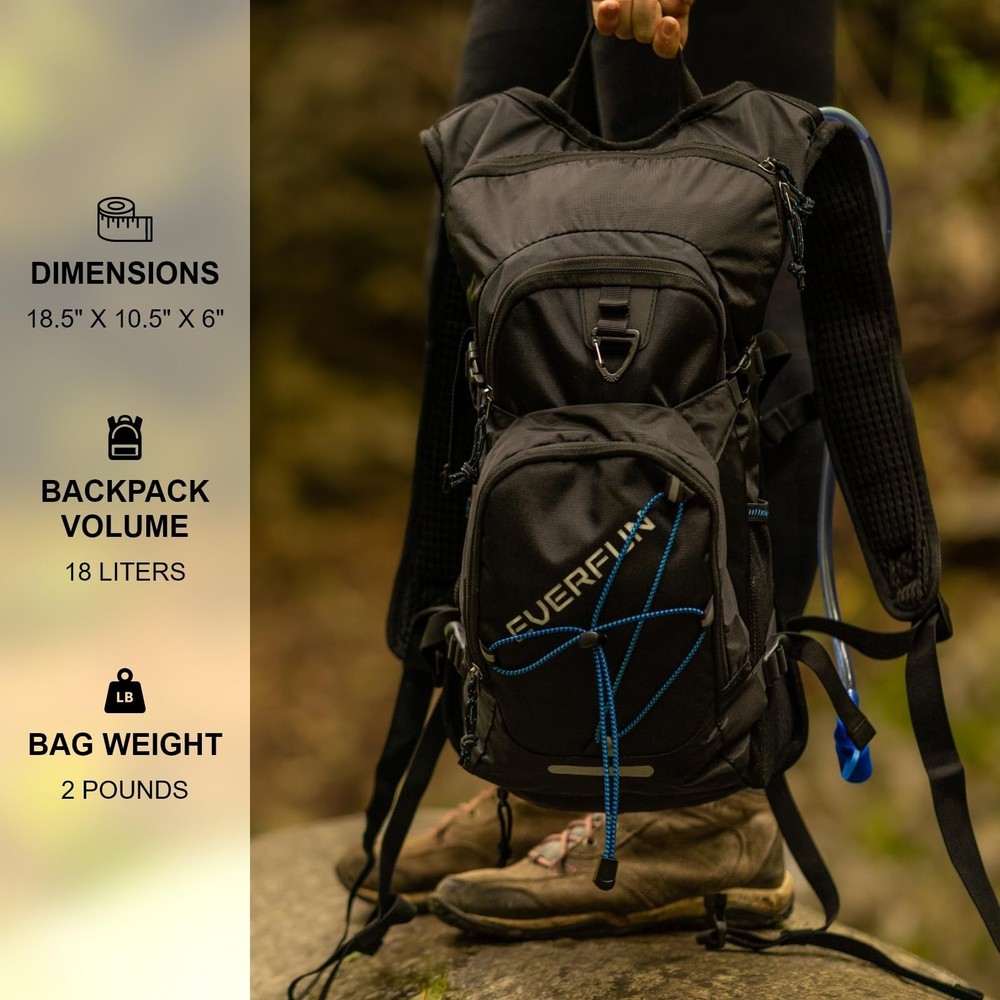 Everfun Hydration Backpack 18L with Water Bladder 2L/3L Hiking Water Backpack...