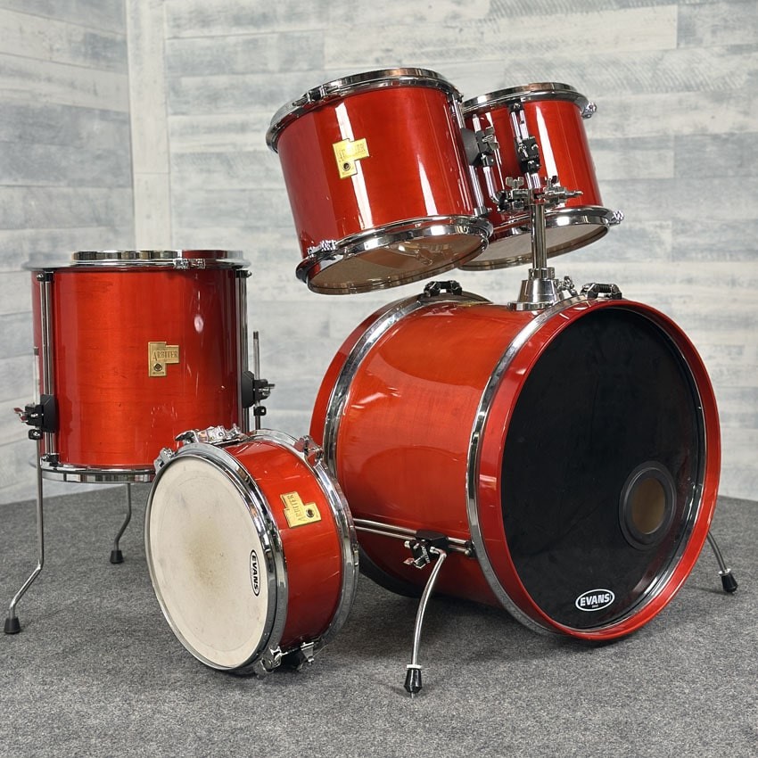 Used Arbiter 5pc Drum Set Cherry Wood - Good