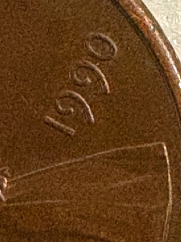 1990 no mint mark penny with multiple errors