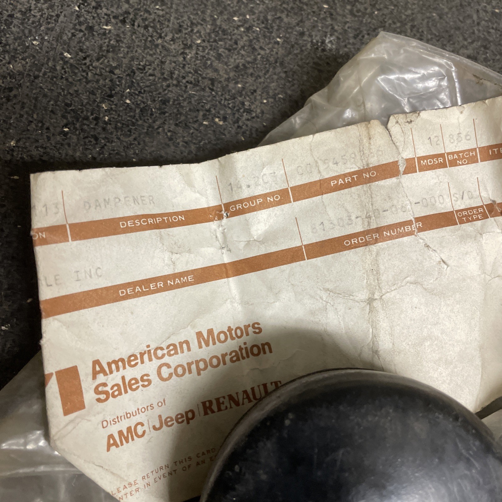 NOS Jeep CJ Side Mount Spare Tire Bumper Dampener w/OEM Screw - CJ5 CJ7 Renegade