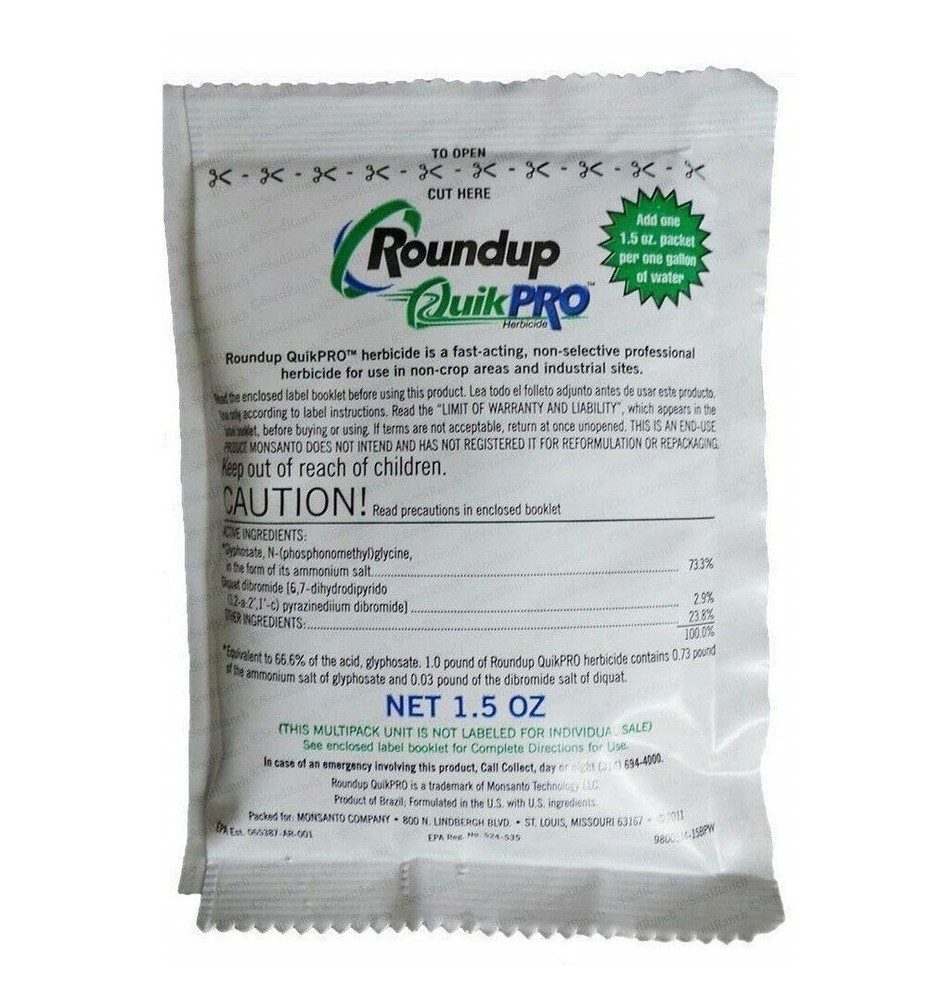 Roundup QuickPRO 3 Boxes- Makes 15 Gallons 73.3% Glyphosate Weed Root Killer