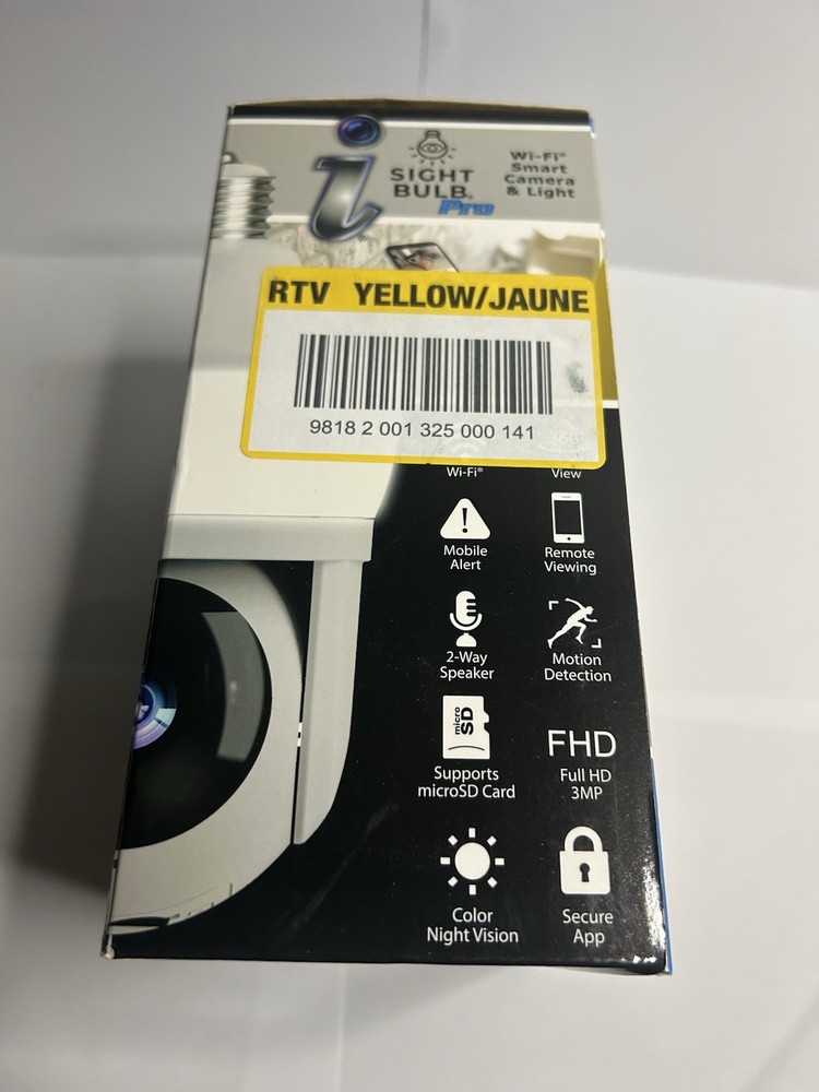 Sight Bulb WiFi Smart Camera & Light Pro, Equivalent LED Light Open Box