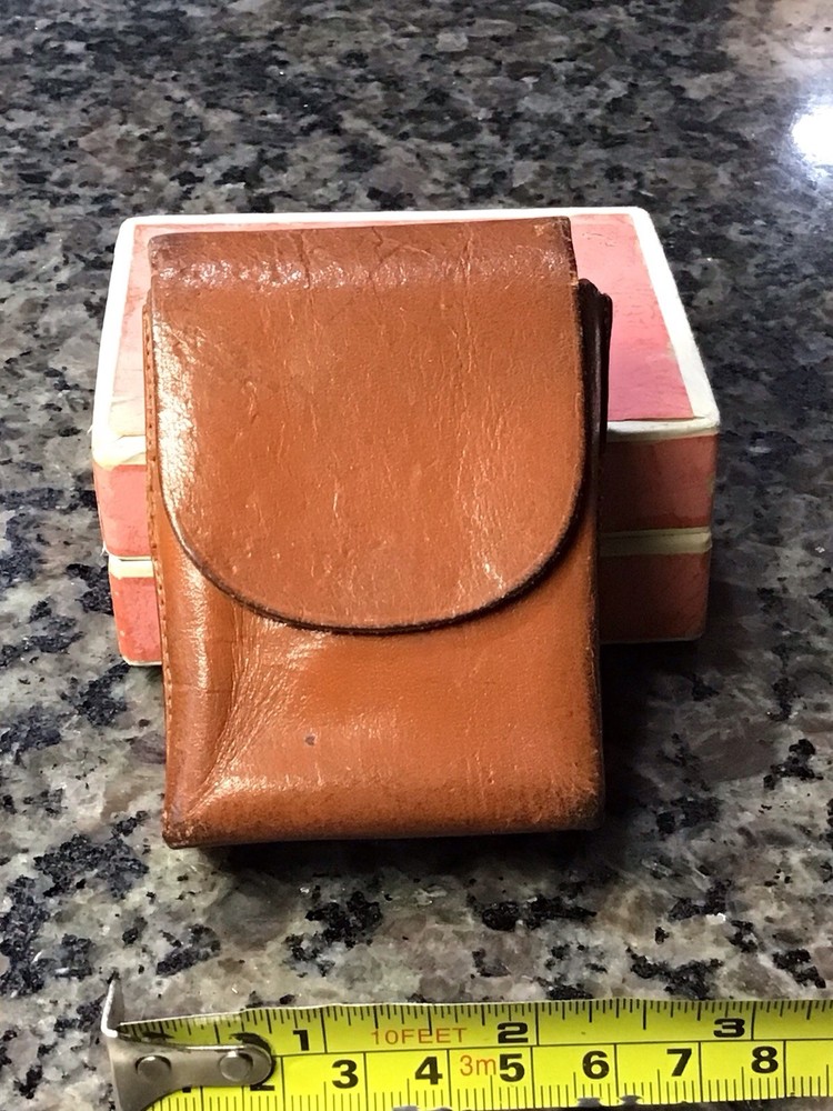 VINTAGE WW2 MILITARY 1940’s Brown Leather Cigarette Holder Hand Stitched Case