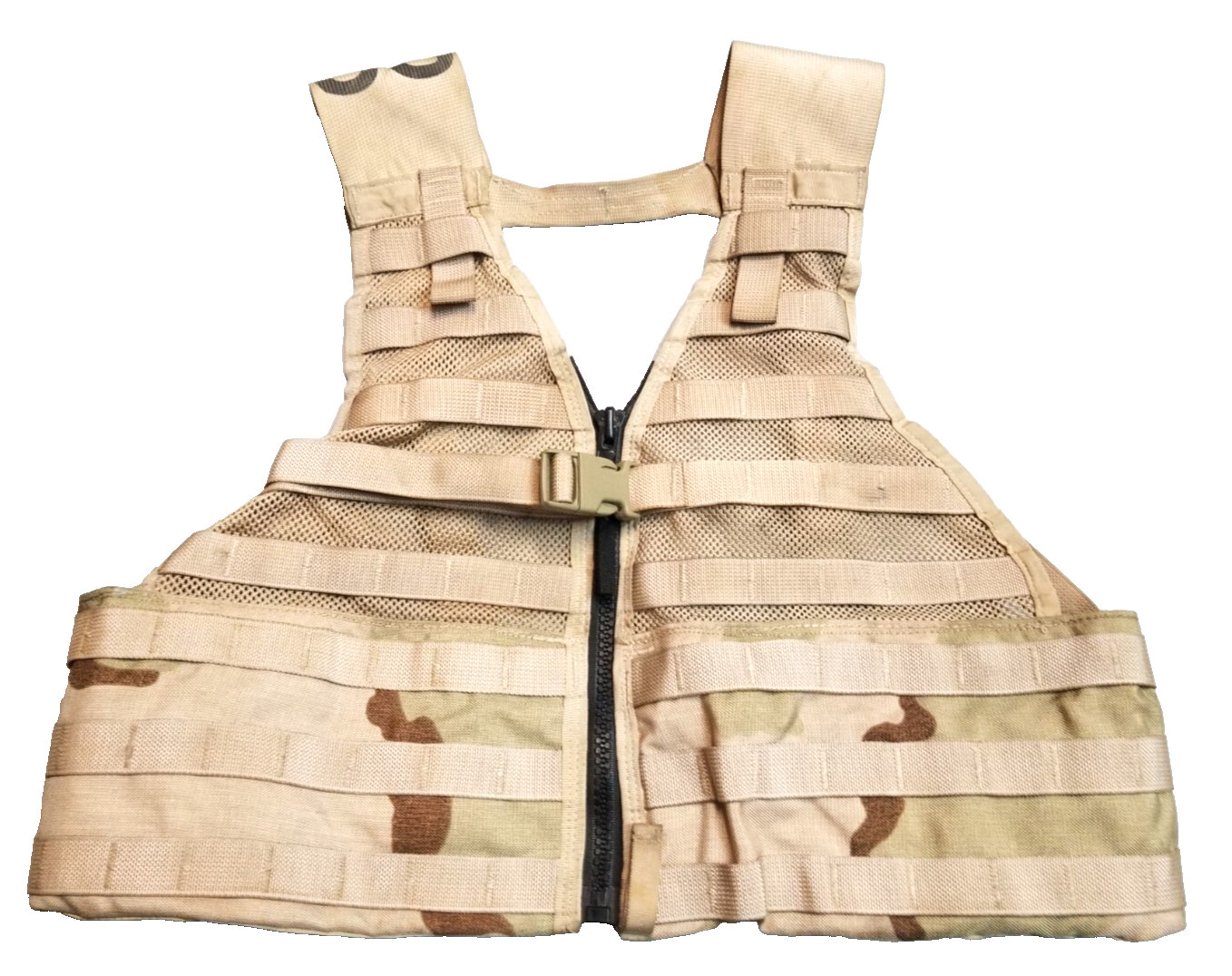 US Military Zippered Fighting Load Carrier MOLLE Vest Desert 3-Color - MINT