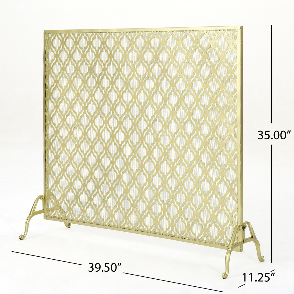 Sagres Modern Iron Single Panel Fireplace Screen