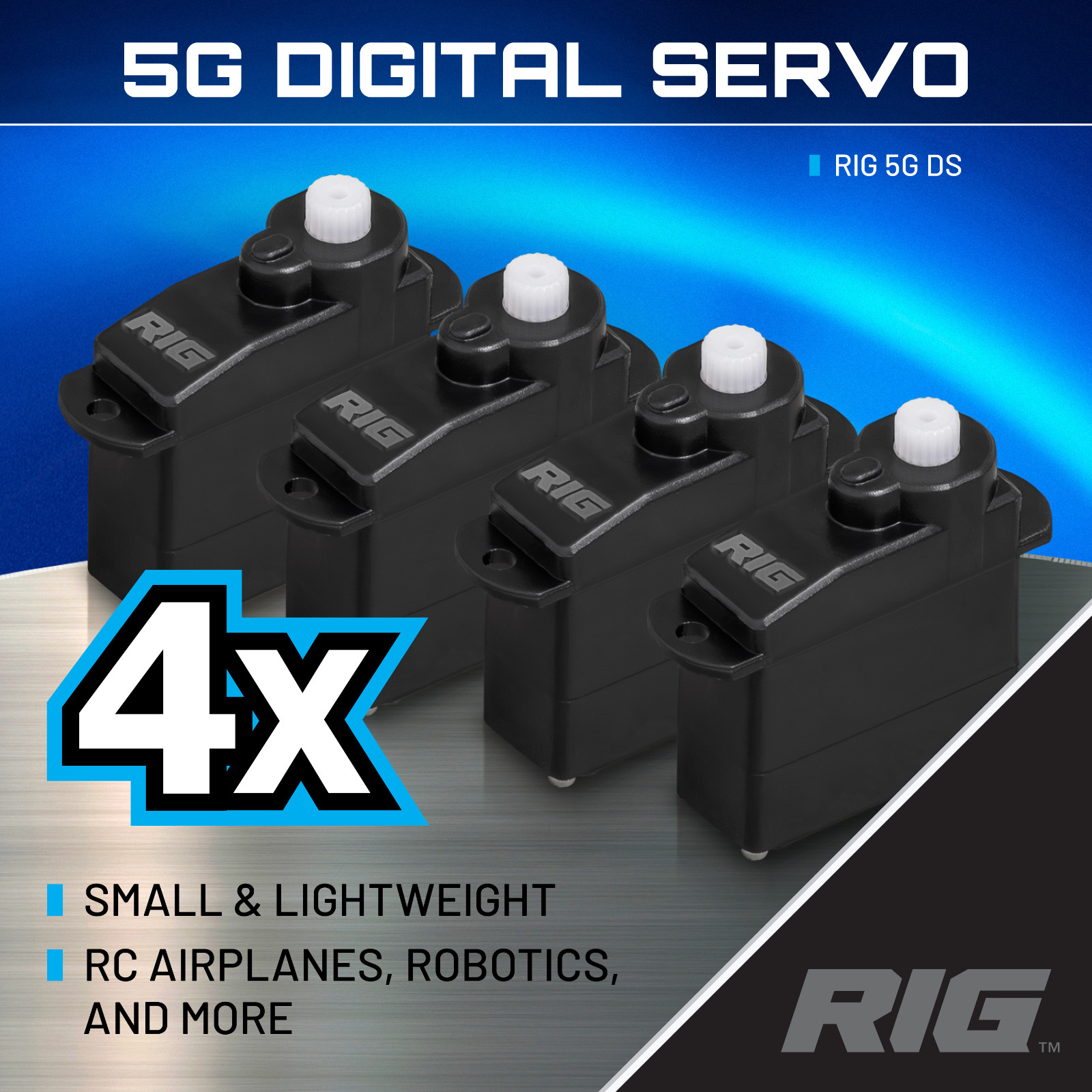 RIG 5G (4.3g) Ultra Micro Digital Servo - 4 SERVOS - FREE SHIPPING