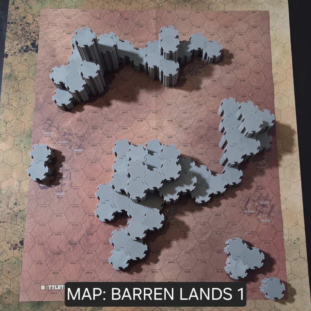 Battletech Barren Lands 1 - 3D Interlocking Terrain