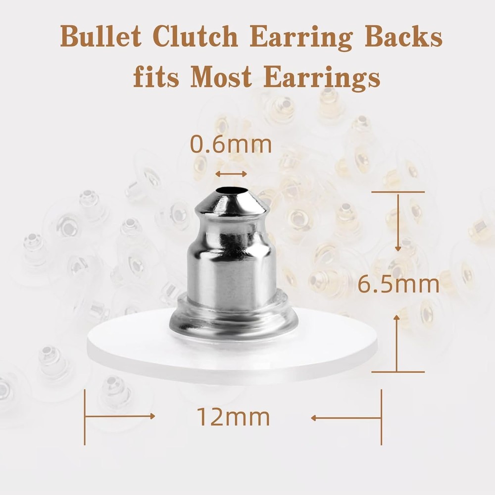 Earring Backs, Safety Back Stopper Clutch Ear Locking Gold,Silver