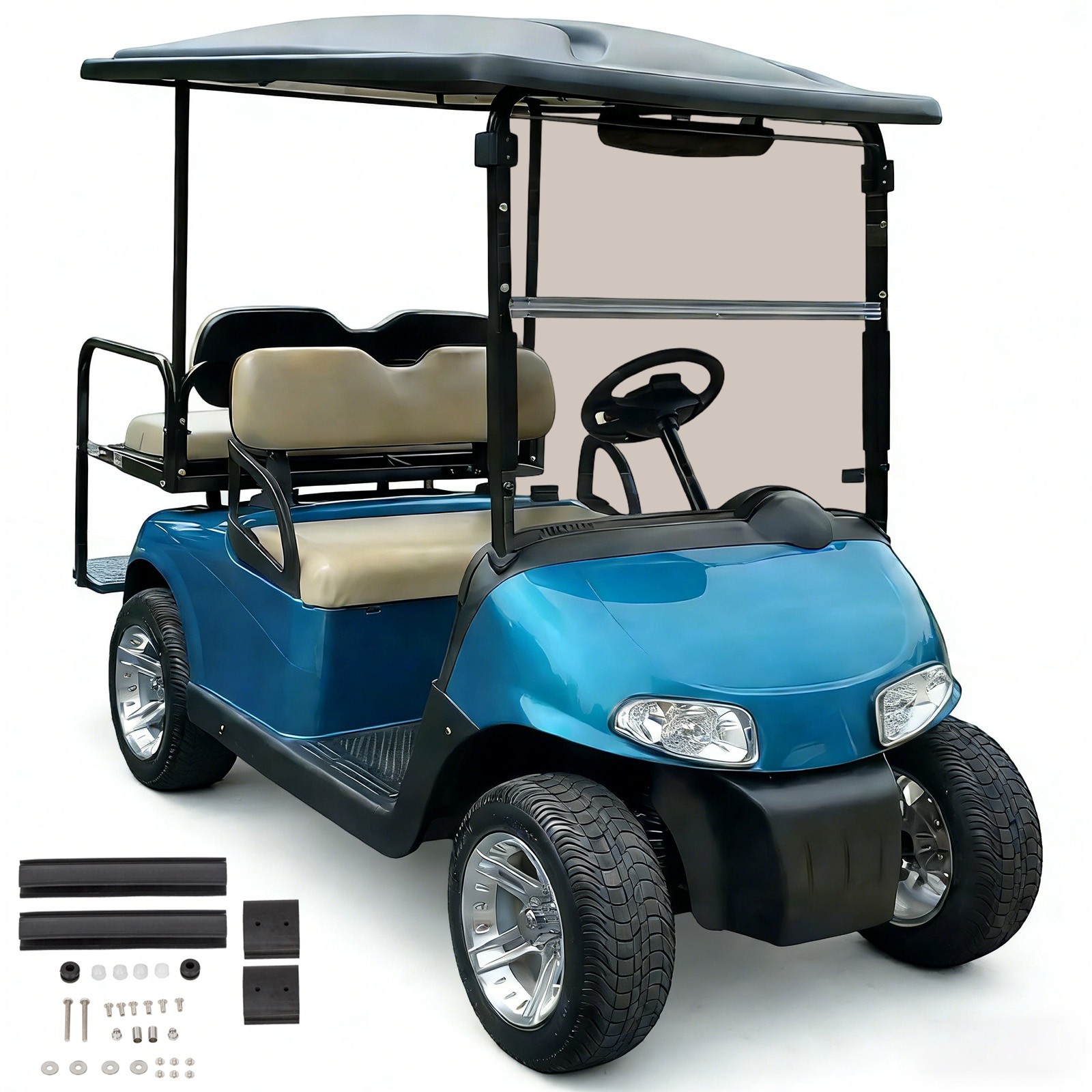 Tinted Windshield For EZGO RXV 2008-up Golf Cart Protection Folding Windscreen