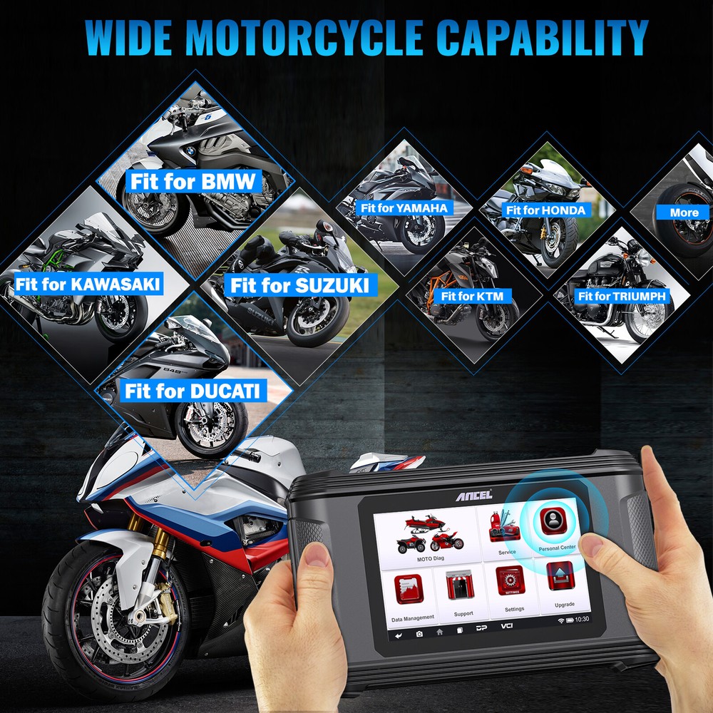 ANCEL MT500 PRO Motorcycle Scanner Full-System OBD2 Diagnostic Tool Programming