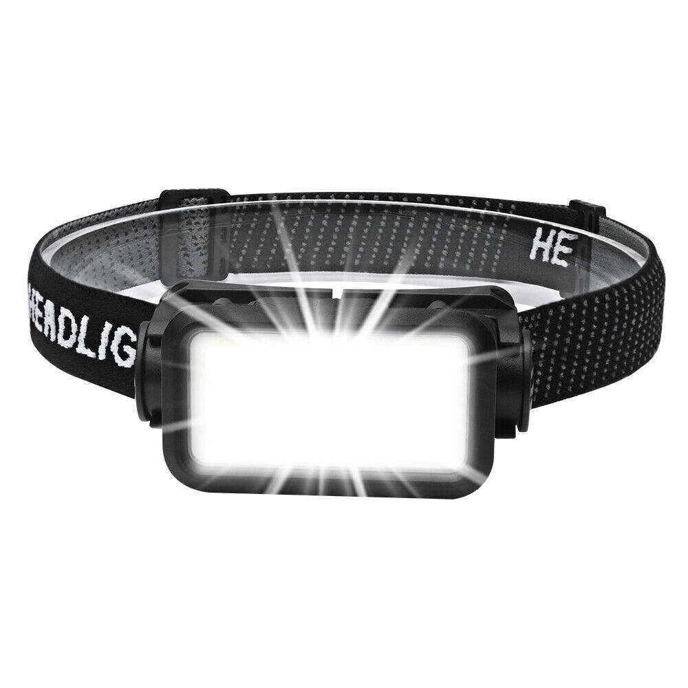 COB LED Headlamp USB Rechargeable Headlight Torch Work Light Bar Head Band Lamp