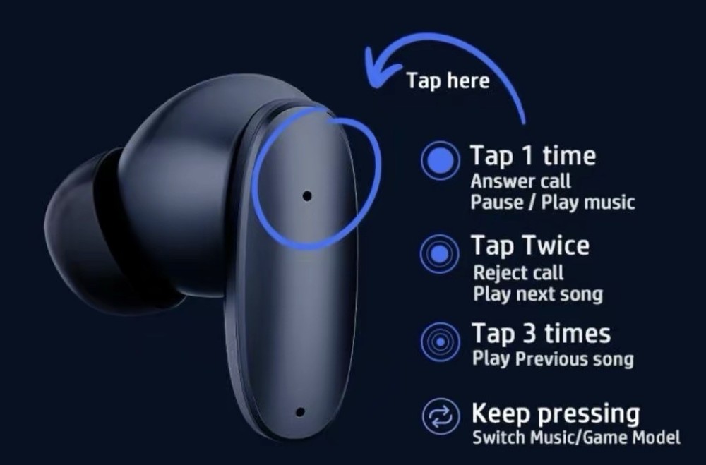 HP Bluetooth Wireless Earbuds Touch Control Waterproof Charging Case In Ear