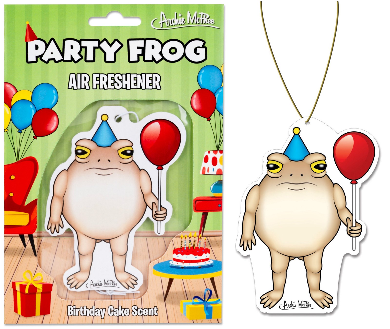🎉 Party Frog Air Freshener – Your Car’s New BFF! 🐸🎈 Birthday Cake Sent 🍰