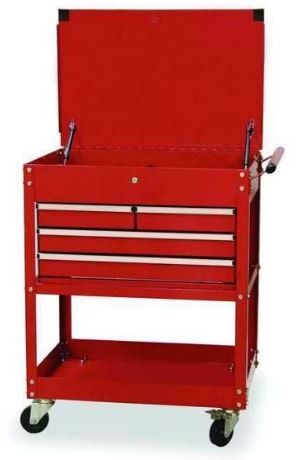 Rolling Tool Utility Cart Red 4 Drawer 30"Wx38"Hx20"D 250lb Cap Westward 2CZY5