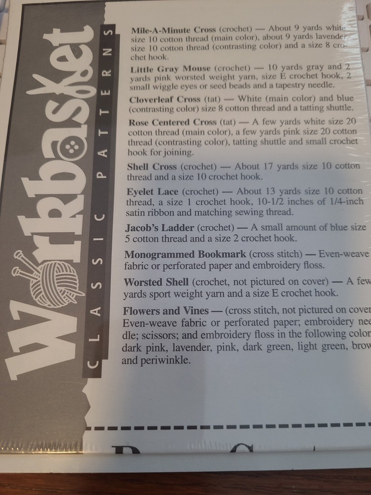 Lot 2 Vintage Workbasket Patterns Creative Kitchenware Bookmarks Crochet Pattern