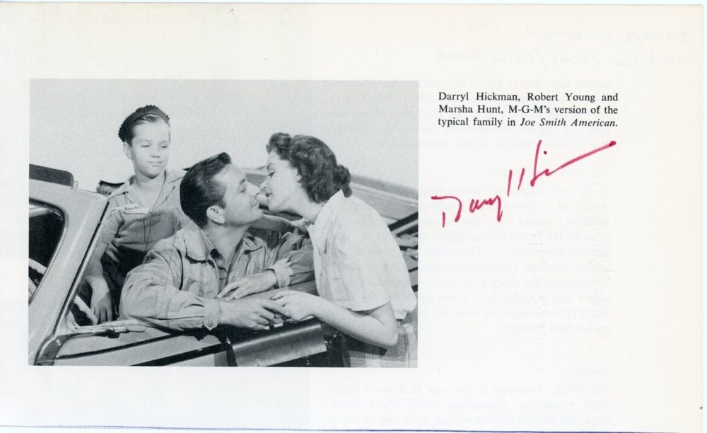 Daryl Hickman - Signed Cut Book Page + LOA