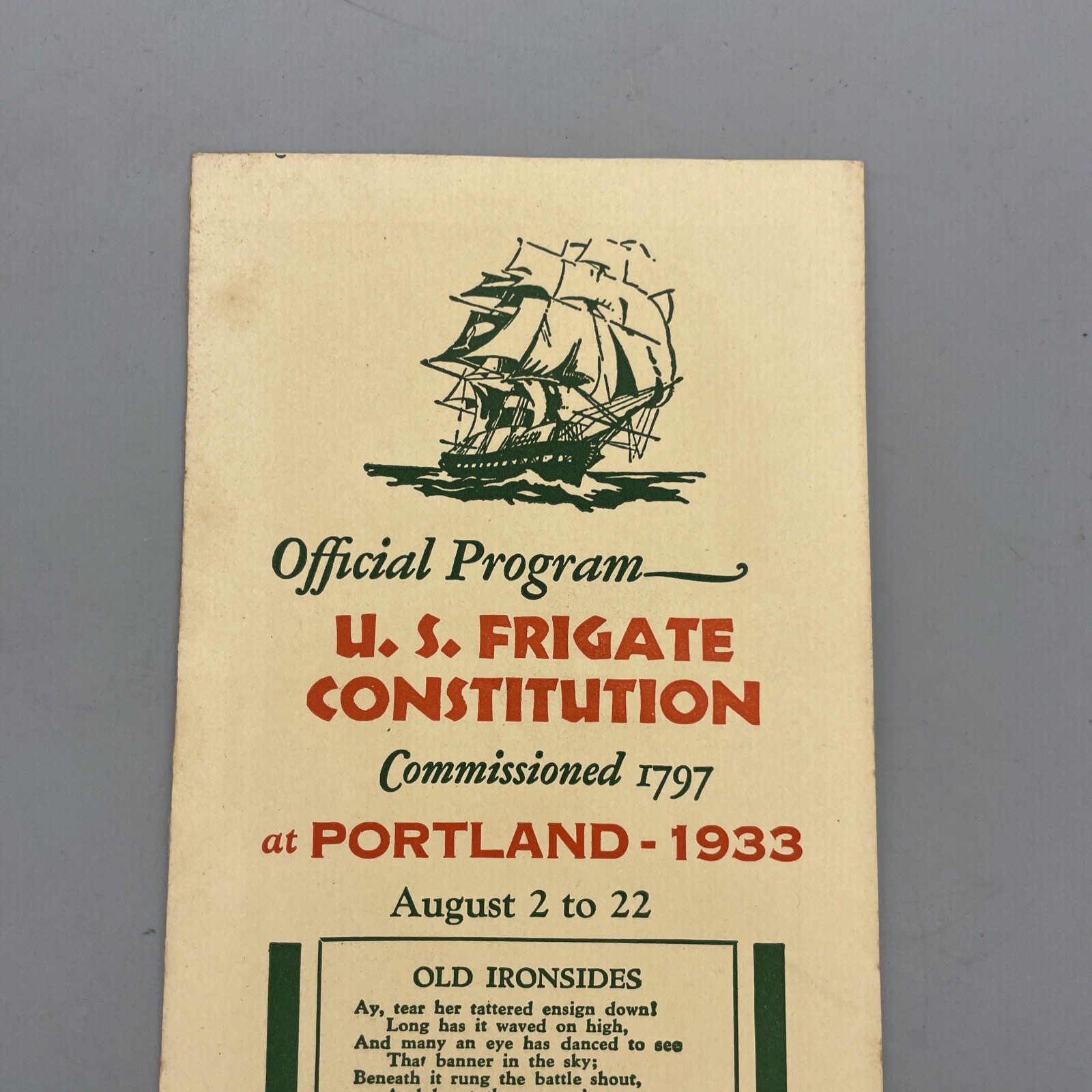 Associated Oil Company U.S. Frigate Constitution Old Ironsides At Portland 1933