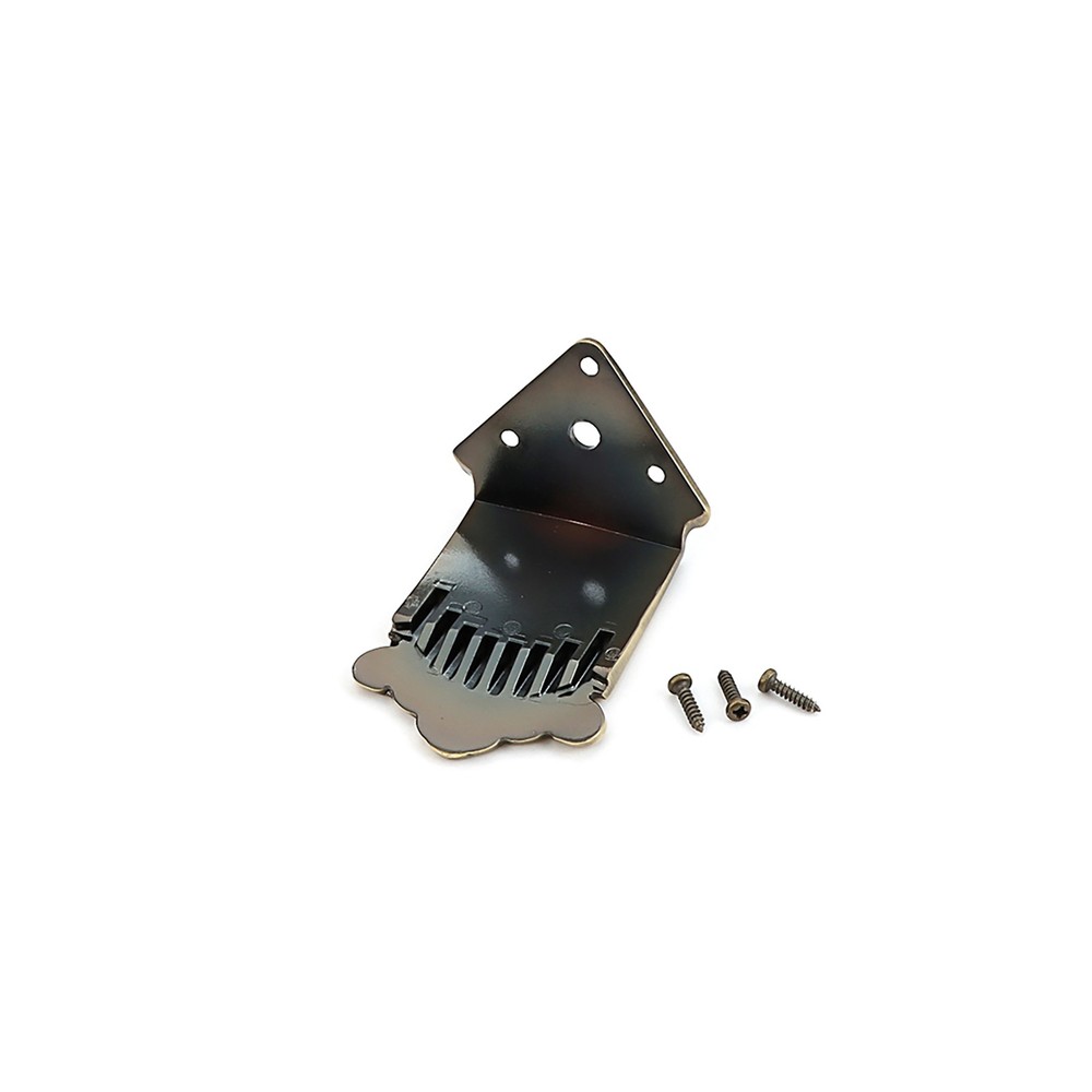 Lightweight 8 String Mandolin Tailpiece Feather Pattern Metal Bronze Mandolin