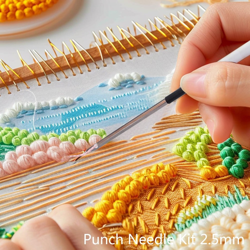 Punch Needle Embroidery Kit - Complete Set for Needle Punching - Includes Adj...