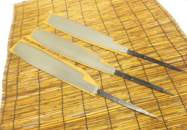 Japanese Old hand Saw 穴挽鋸 Carpentry Pull Blade Tool Nokogiri 3set