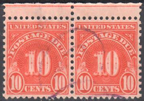 SC#J84 - 10c Postage Due Pair Used (J84PR-3)
