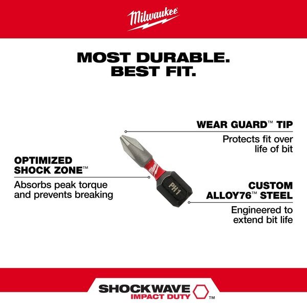 Milwaukee Tool 48-32-4142 Shockwave Impact Ecx 2 Insert Bits (25Pk)